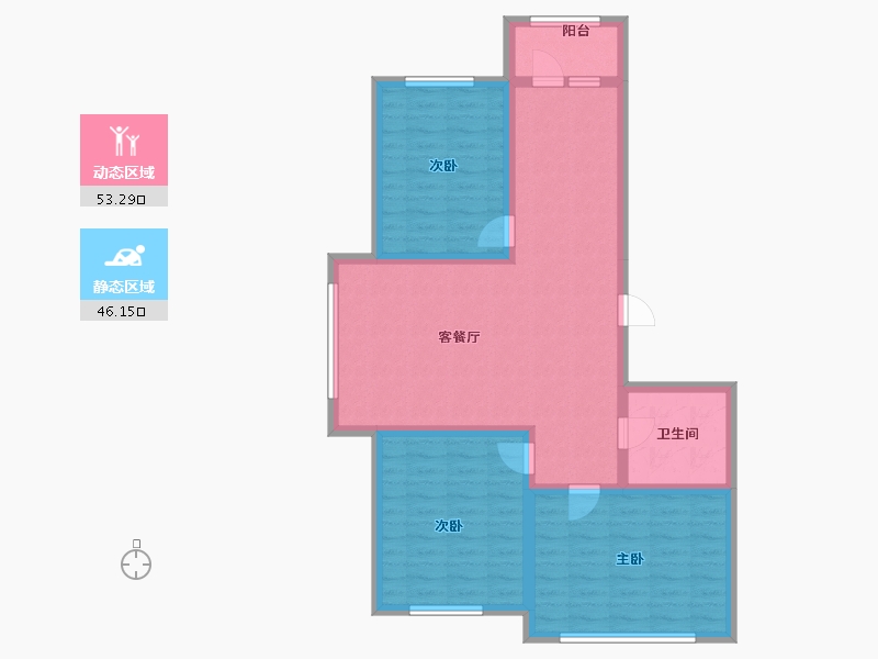 黑龙江省-哈尔滨市-华居水木天成-89.00-户型库-动静分区