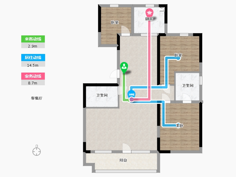 辽宁省-鞍山市-富力城-113.05-户型库-动静线