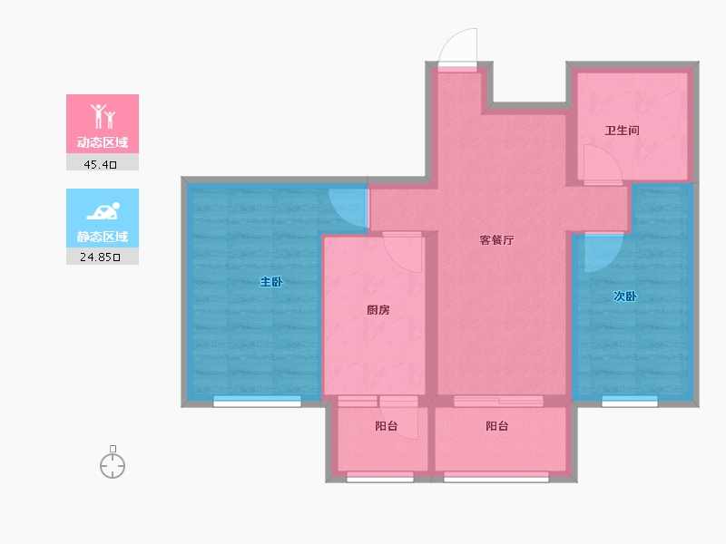 黑龙江省-牡丹江市-上东壹品-62.00-户型库-动静分区