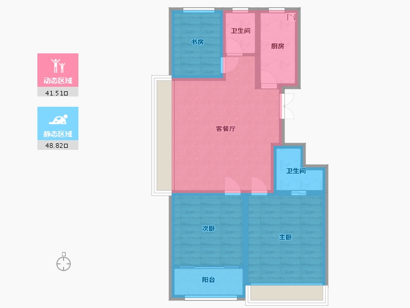 山东省-潍坊市-恒信崇文湖-80.20-户型库-动静分区