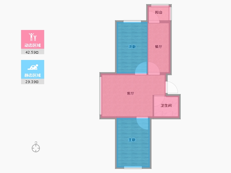 黑龙江省-牡丹江市-上东壹品-64.77-户型库-动静分区