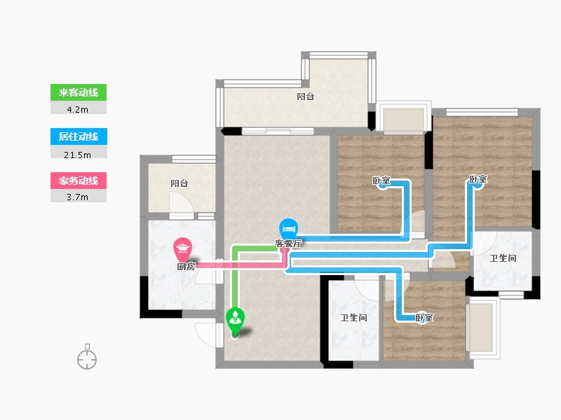 黑龙江省-绥化市-香格里拉·凤凰城-81.07-户型库-动静线