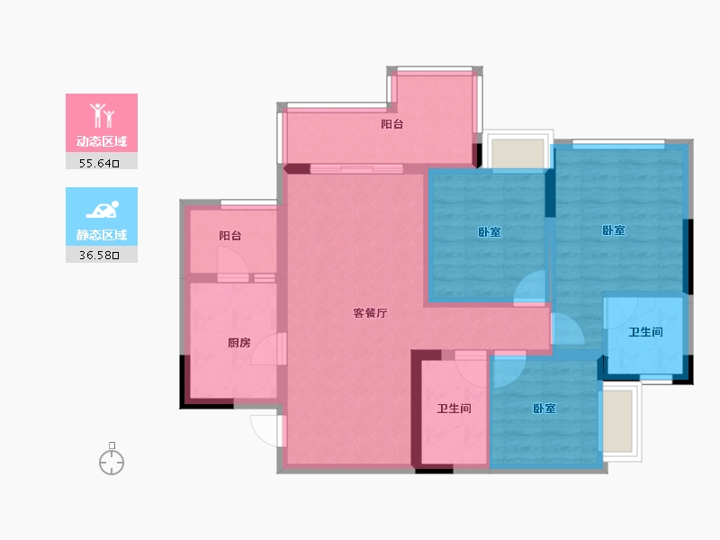 黑龙江省-绥化市-香格里拉·凤凰城-81.07-户型库-动静分区