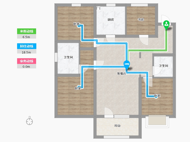 辽宁省-鞍山市-富力城-86.76-户型库-动静线