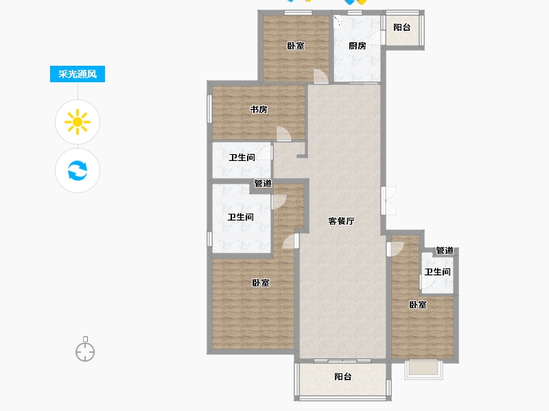 山西省-太原市-太原恒大天宸-171.79-户型库-采光通风