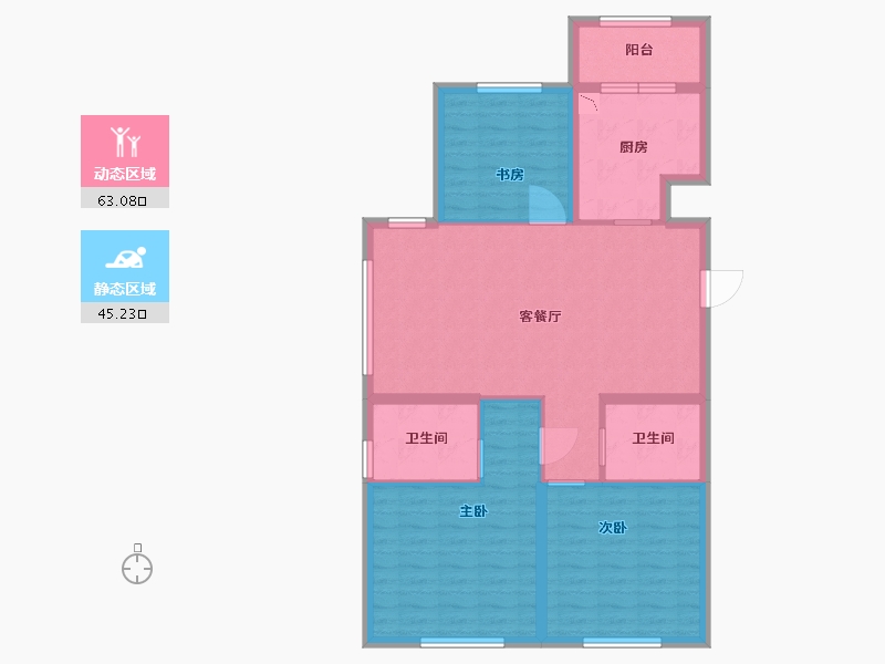 黑龙江省-哈尔滨市-永泰国际中心-97.60-户型库-动静分区