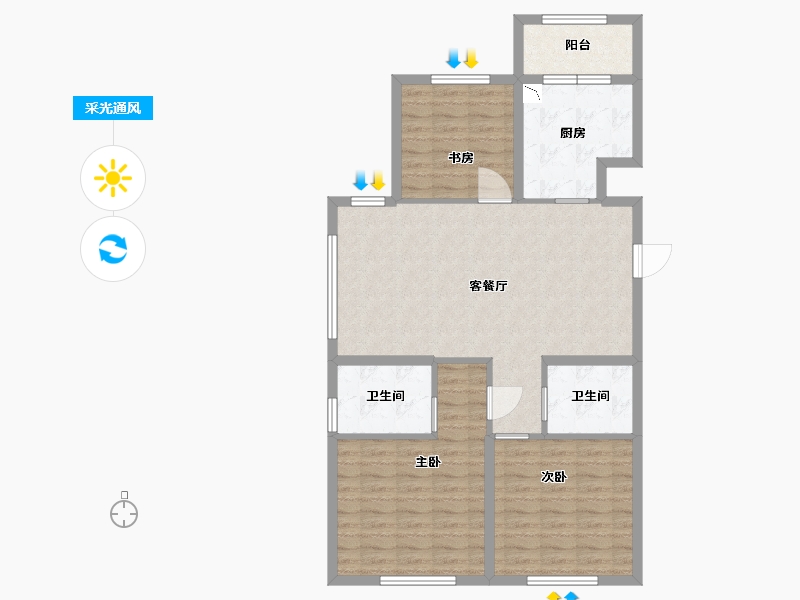 黑龙江省-哈尔滨市-永泰国际中心-97.60-户型库-采光通风