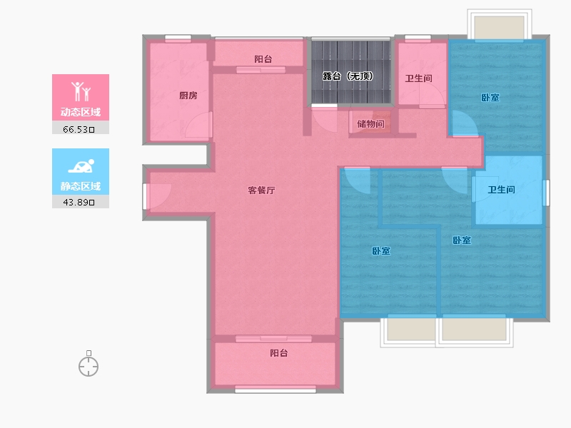 江苏省-南京市-华辉秦淮湾-105.00-户型库-动静分区