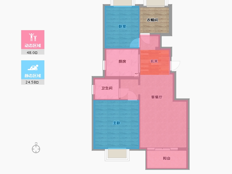 江苏省-南京市-万科和昌金域东方-70.97-户型库-动静分区