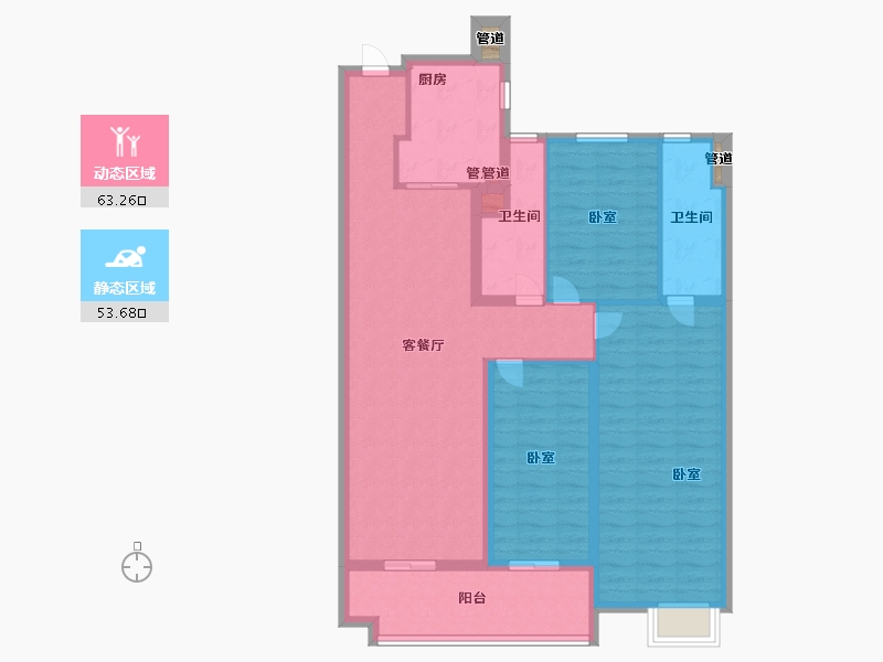 山西省-太原市-太原恒大天宸-105.21-户型库-动静分区