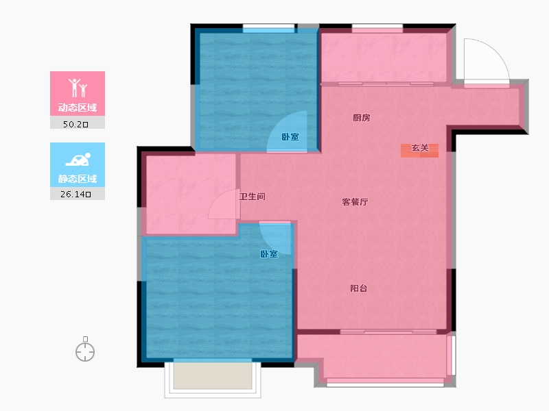 江苏省-南京市-香江黄金时代-70.01-户型库-动静分区