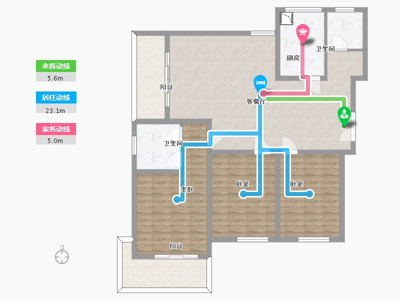 陕西省-西安市-天健望湖大观-120.99-户型库-动静线