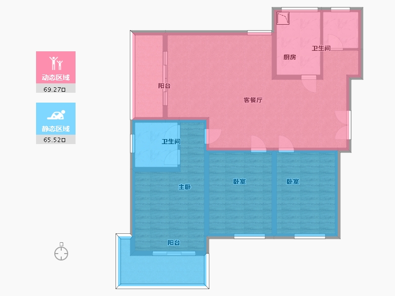 陕西省-西安市-天健望湖大观-120.99-户型库-动静分区