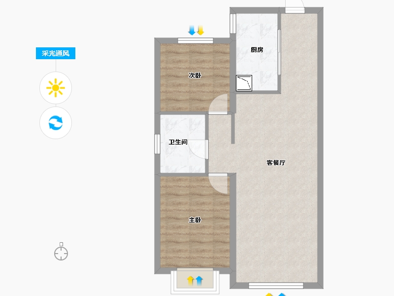 黑龙江省-哈尔滨市-金地峯范-62.61-户型库-采光通风