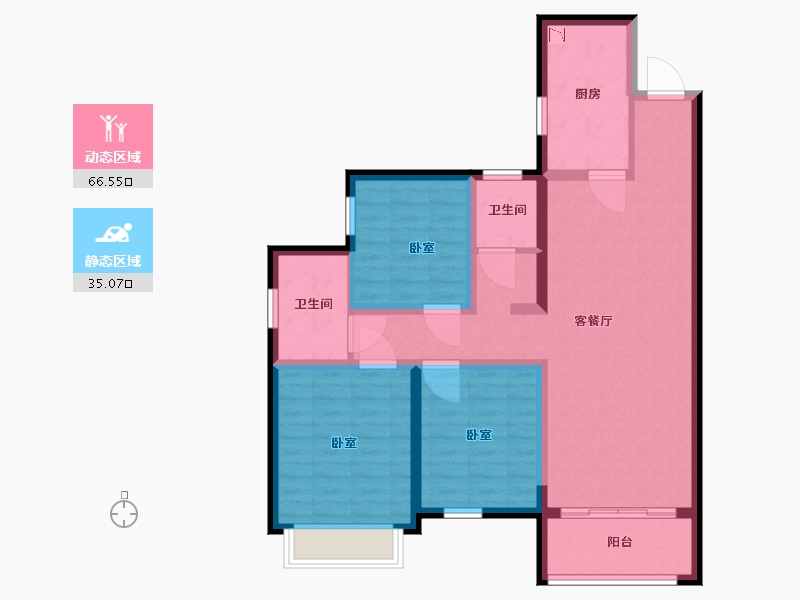 陕西省-西安市-金科世界城-90.01-户型库-动静分区