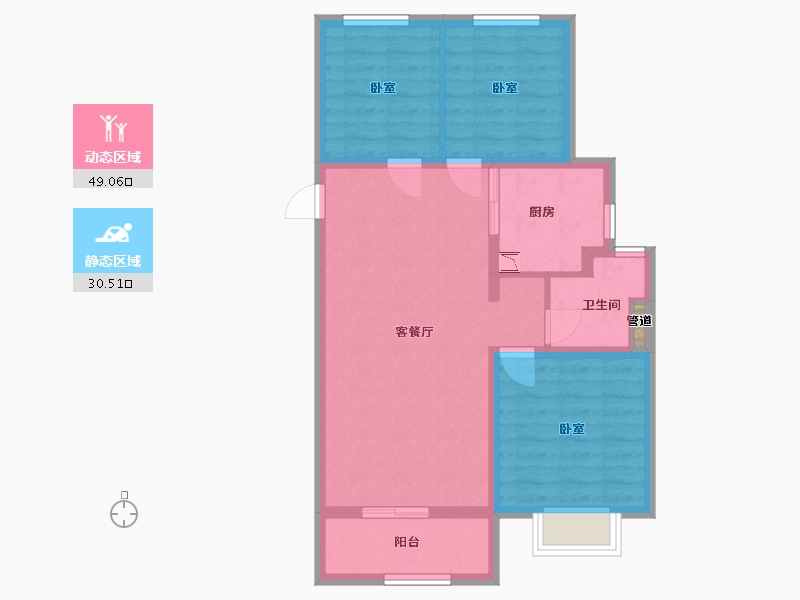 山西省-太原市-远洋万和四季-71.03-户型库-动静分区