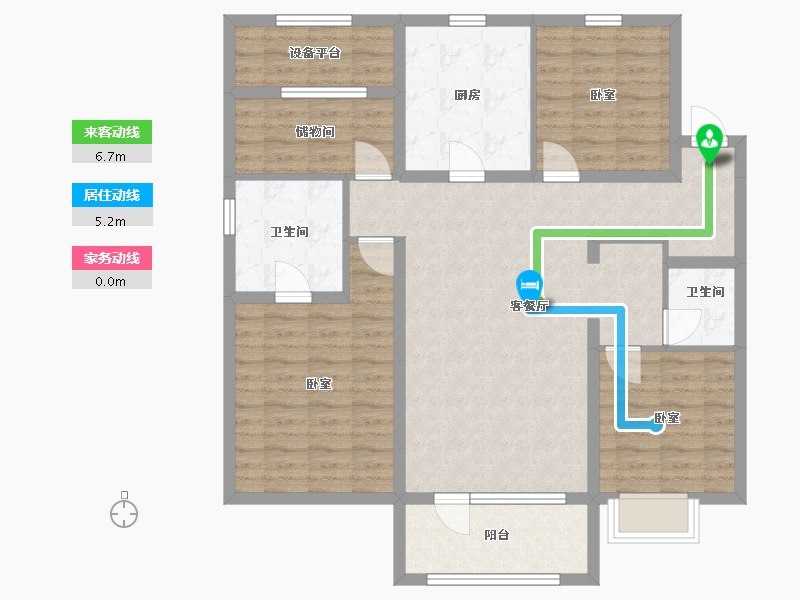 辽宁省-鞍山市-富力城-105.44-户型库-动静线