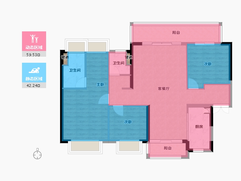 广西壮族自治区-梧州市-万达滨江城-92.23-户型库-动静分区