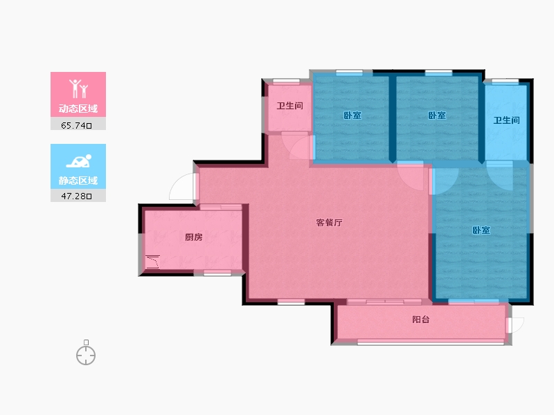 陕西省-西安市-金科世界城-102.01-户型库-动静分区