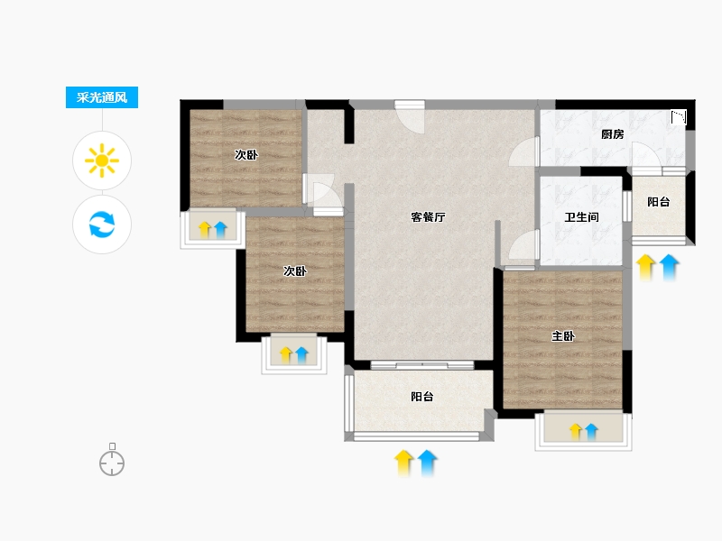 黑龙江省-哈尔滨市-恒大御峰-79.04-户型库-采光通风