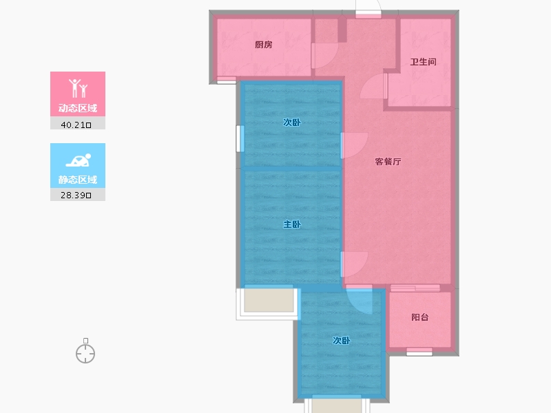 陕西省-西安市-中国铁建万科翡翠国际峰荟-60.94-户型库-动静分区