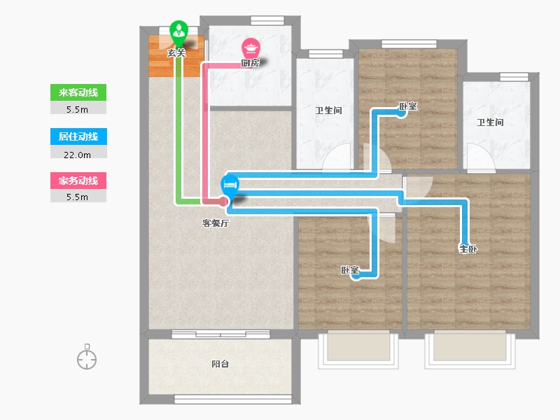 陕西省-西安市-蓝光时代-86.20-户型库-动静线