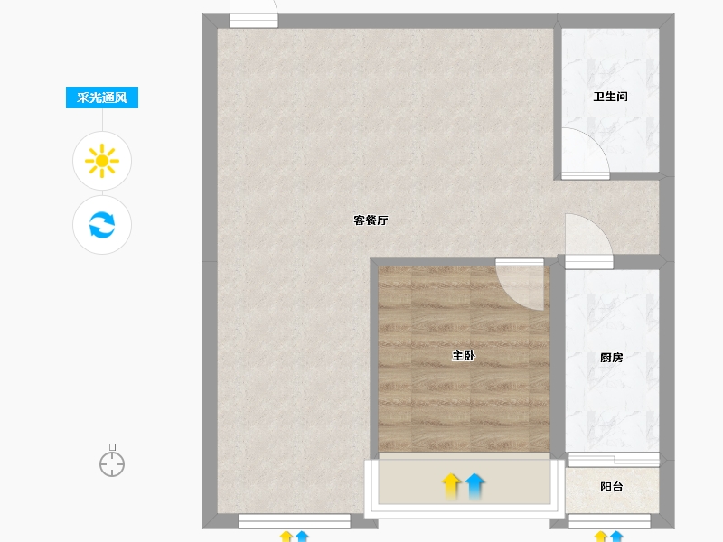 辽宁省-抚顺市-绿地麓峯公馆-52.81-户型库-采光通风