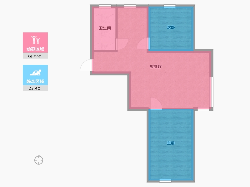 辽宁省-抚顺市-盛世温泉嘉苑-53.68-户型库-动静分区