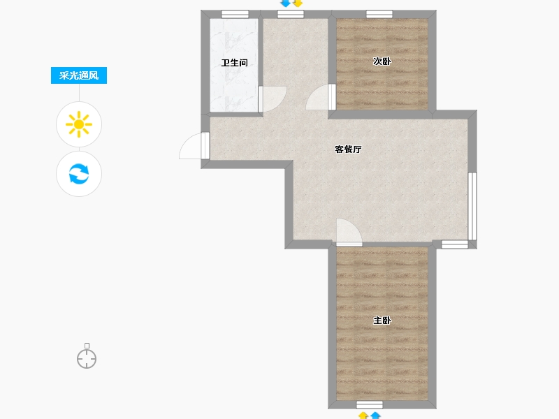 辽宁省-抚顺市-盛世温泉嘉苑-53.68-户型库-采光通风