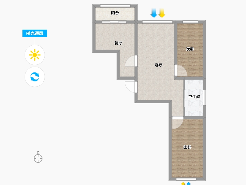 黑龙江省-牡丹江市-上东壹品-69.23-户型库-采光通风