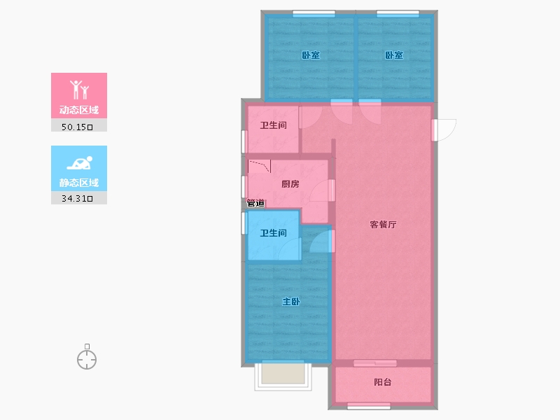 山西省-太原市-远洋万和四季-74.95-户型库-动静分区