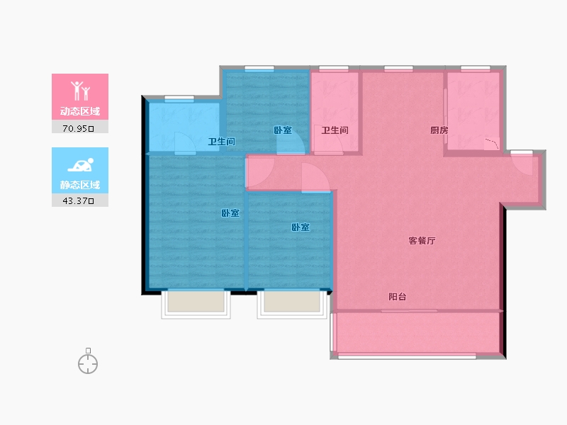 陕西省-西安市-绿地新里铂瑞公馆-104.29-户型库-动静分区