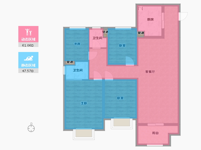 山西省-太原市-太原宝能城-96.85-户型库-动静分区