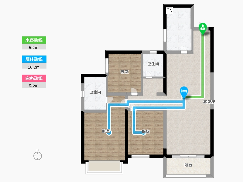 陕西省-西安市-金科世界城-90.00-户型库-动静线