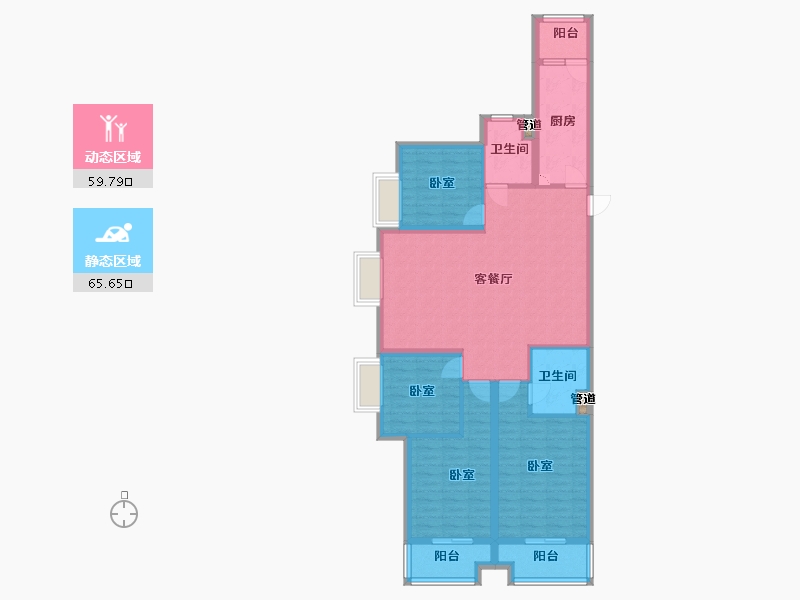 山西省-太原市-太原恒大天宸-112.81-户型库-动静分区