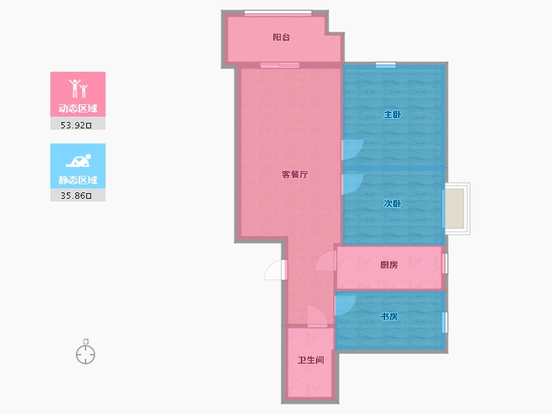 陕西省-西安市-长乐嘉韵-81.70-户型库-动静分区