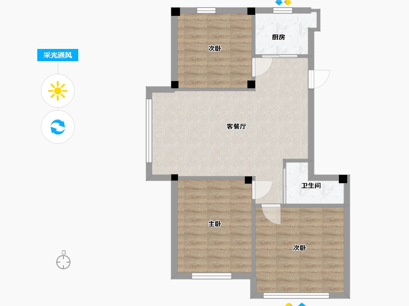 辽宁省-抚顺市-南一雅苑-69.99-户型库-采光通风