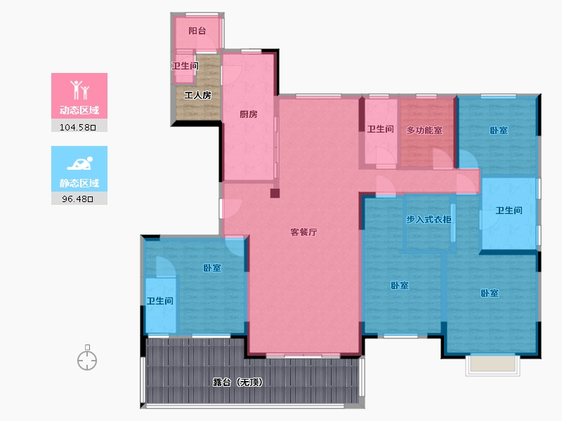 江苏省-南京市-碧桂园翡翠台-214.00-户型库-动静分区