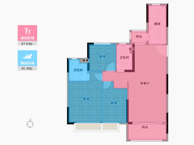 江苏省-南京市-紫东恒大文化旅游城-102.00-户型库-动静分区