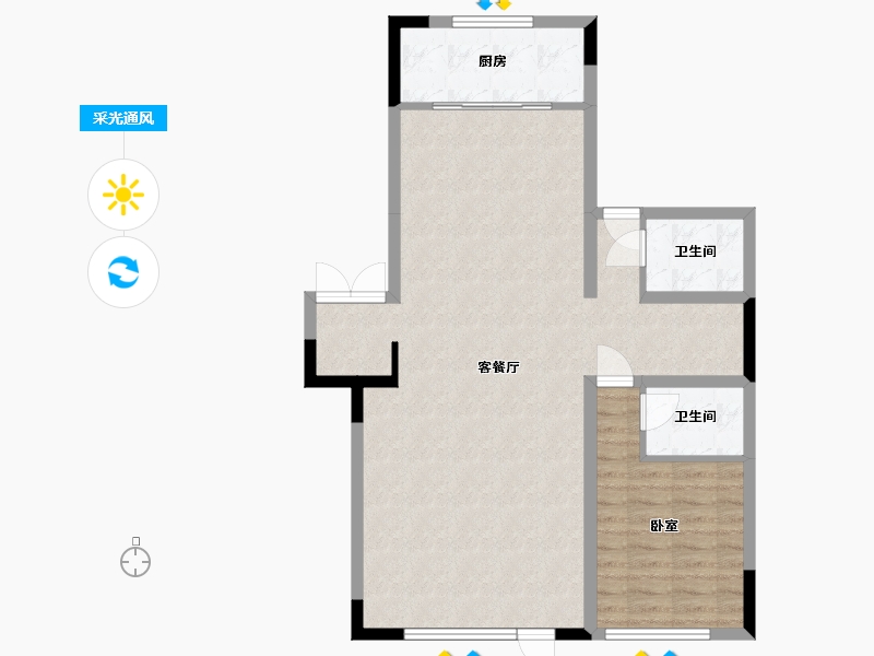 辽宁省-营口市-五矿铂海院子-84.91-户型库-采光通风