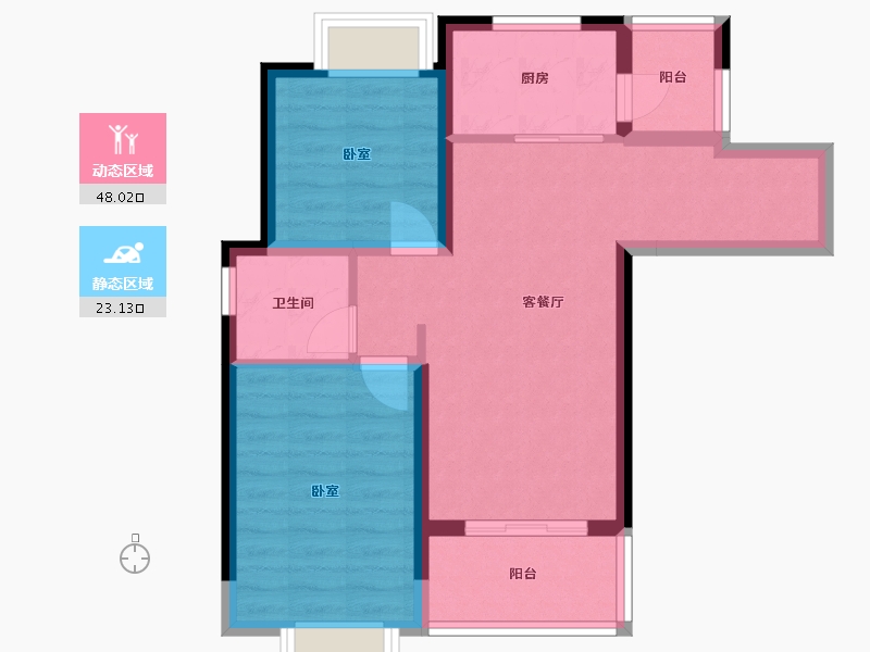 云南省-西双版纳傣族自治州-融创西双版纳旅游度假区-62.67-户型库-动静分区