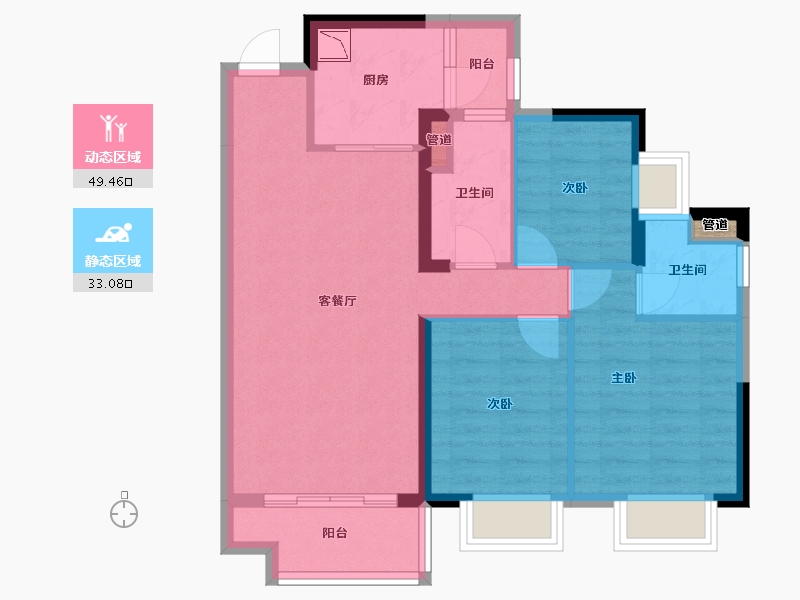 广西壮族自治区-梧州市-万达滨江城-73.32-户型库-动静分区