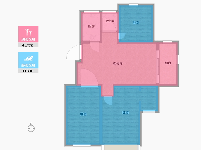 江苏省-南京市-中南山锦花城-77.00-户型库-动静分区