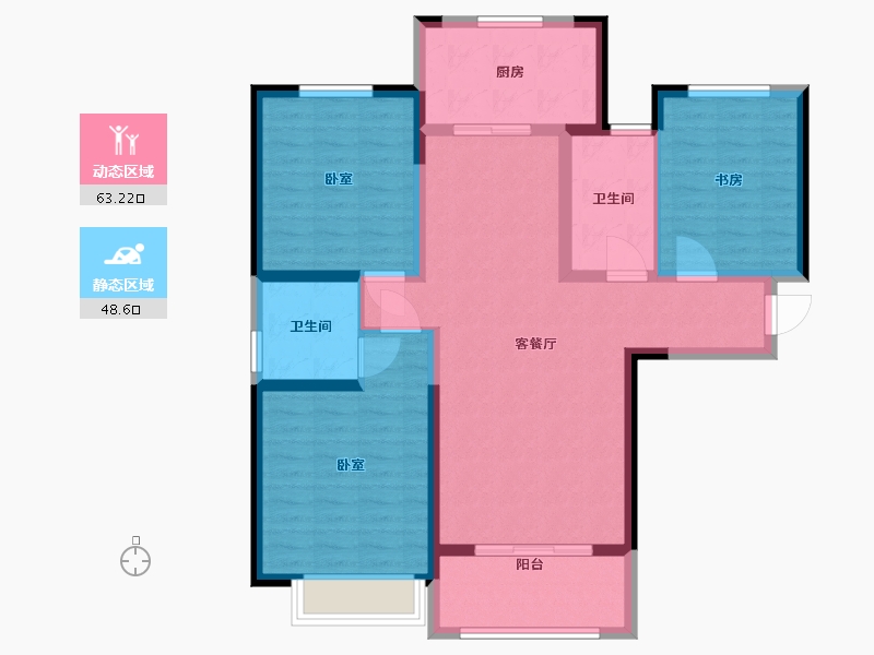 陕西省-西安市-金科世界城-100.00-户型库-动静分区