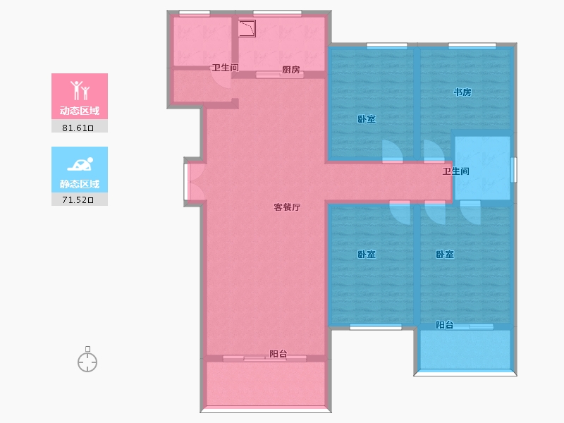 陕西省-西安市-天健望湖大观-137.16-户型库-动静分区