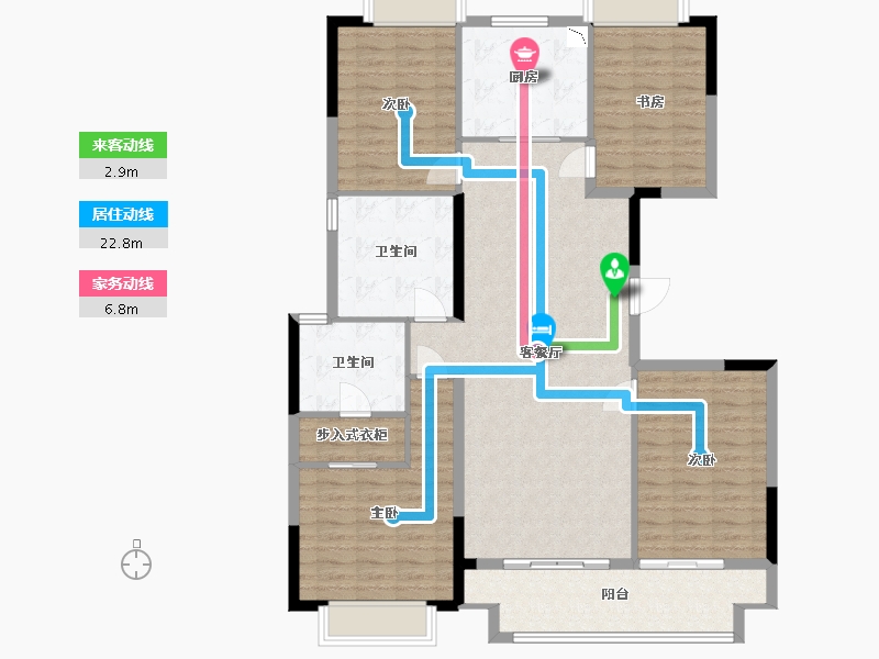 江西省-南昌市-弘阳时光里-129.00-户型库-动静线