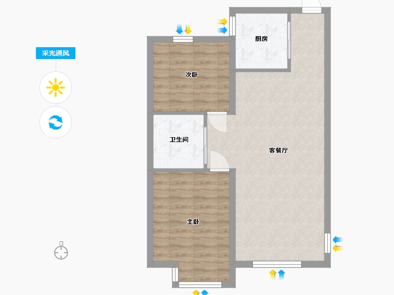 辽宁省-抚顺市-绿地麓峯公馆-63.79-户型库-采光通风