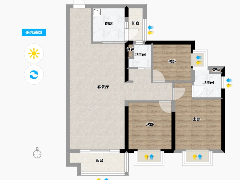 广西壮族自治区-梧州市-万达滨江城-78.22-户型库-采光通风