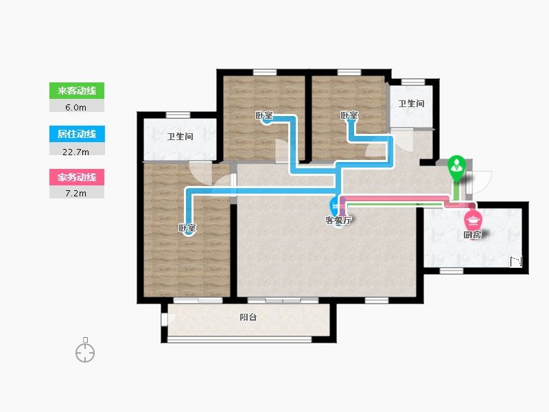 陕西省-西安市-金科世界城-103.00-户型库-动静线