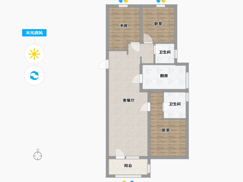 辽宁省-鞍山市-富力城-81.19-户型库-采光通风